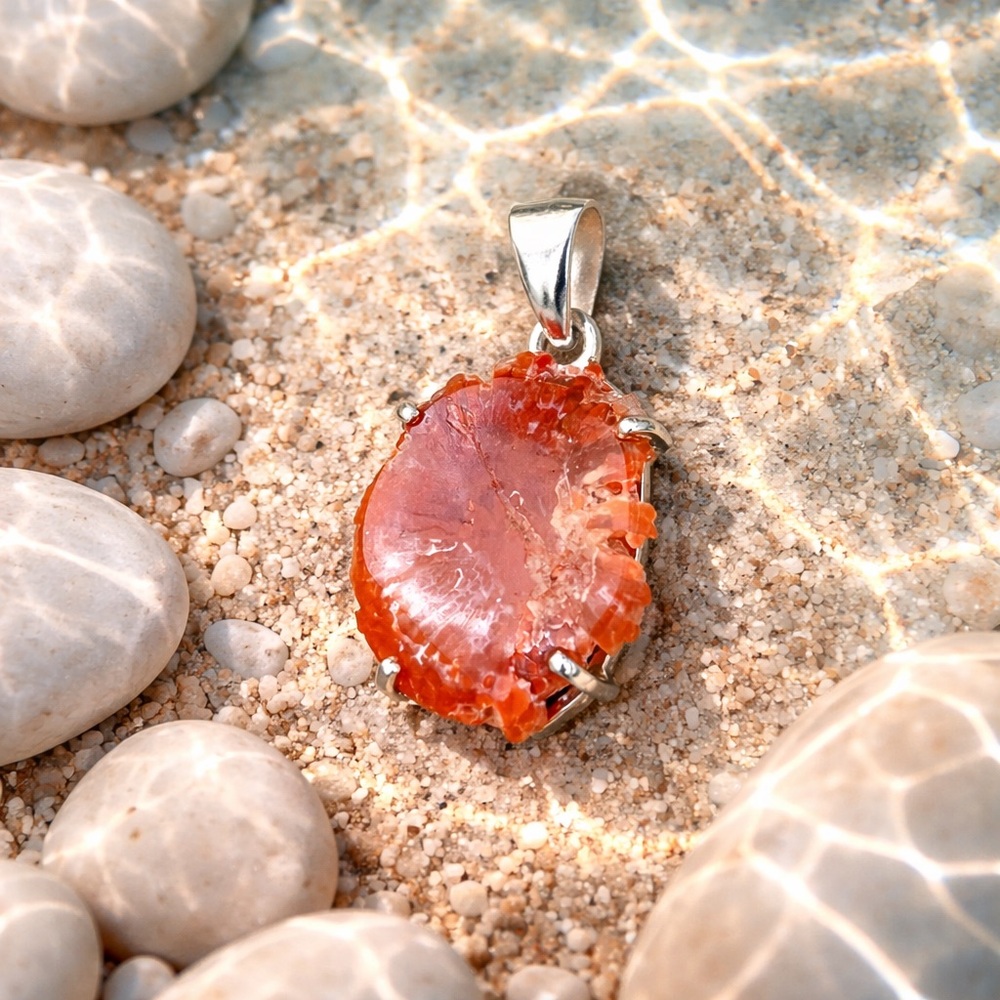 Red Horn Coral Necklace - Picture 3 of 11